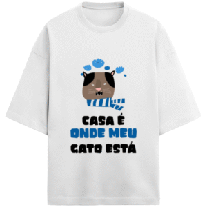 Casa É Onde Meu Gato Está |Unisex|Paw-Printed-Tee