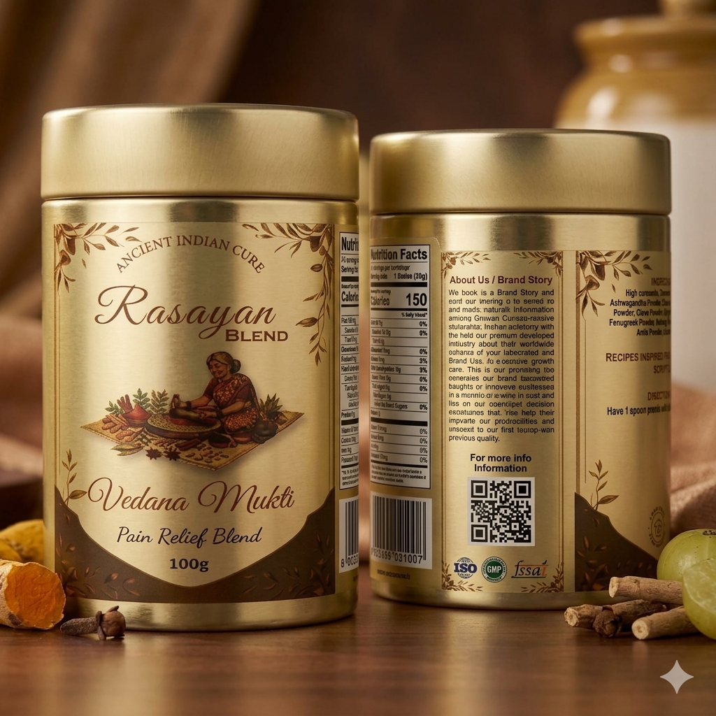 A traditional Ayurvedic blend crafted with carefully selected herbs to support joint comfort, muscle relaxation, and overall physical well-being.